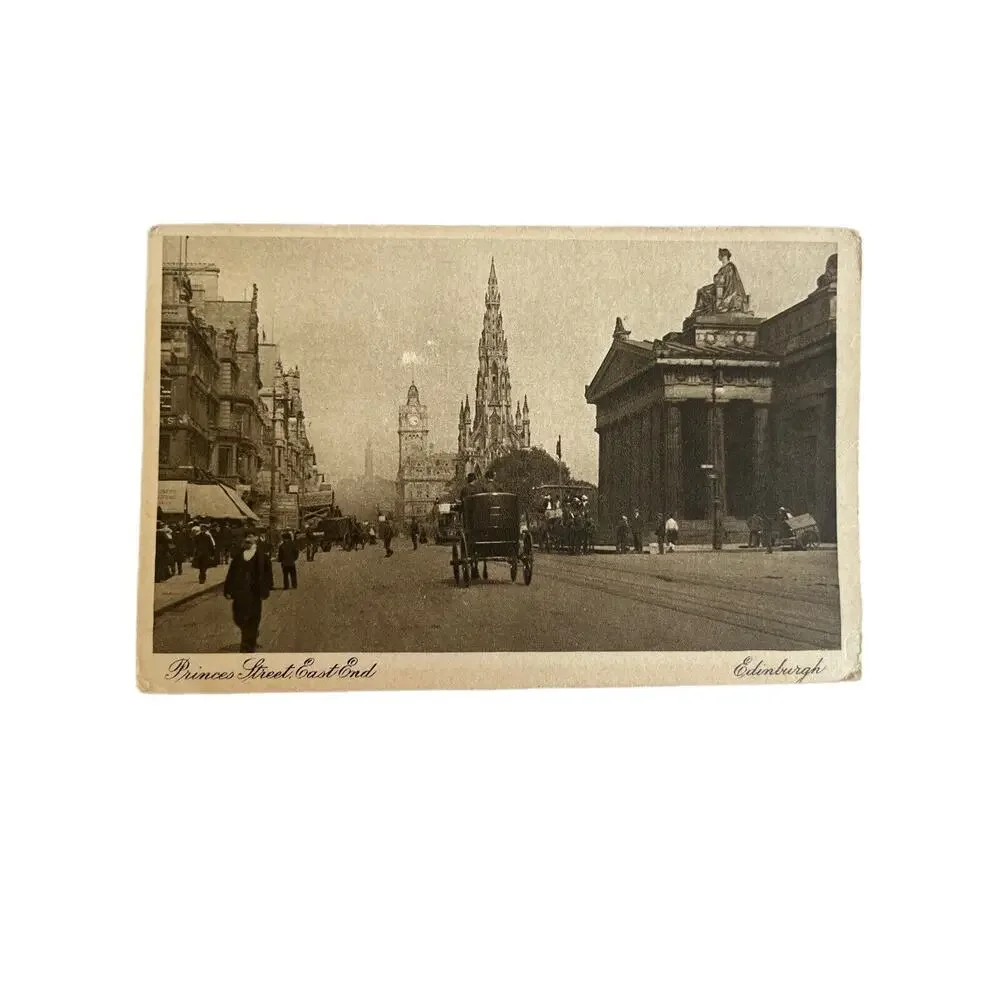 Antique Ephemera Early 1900 Litho Castle Postcards Princes St East End Edinburgh